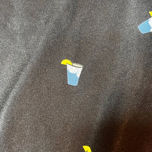 Deolax Navy All Over Drinks Print Polo Shirt Men's M Golf Flex Grapic Polo - Picture 5 of 10